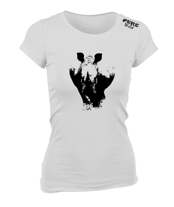 White Rhinoceros T-Shirt For The Ladies