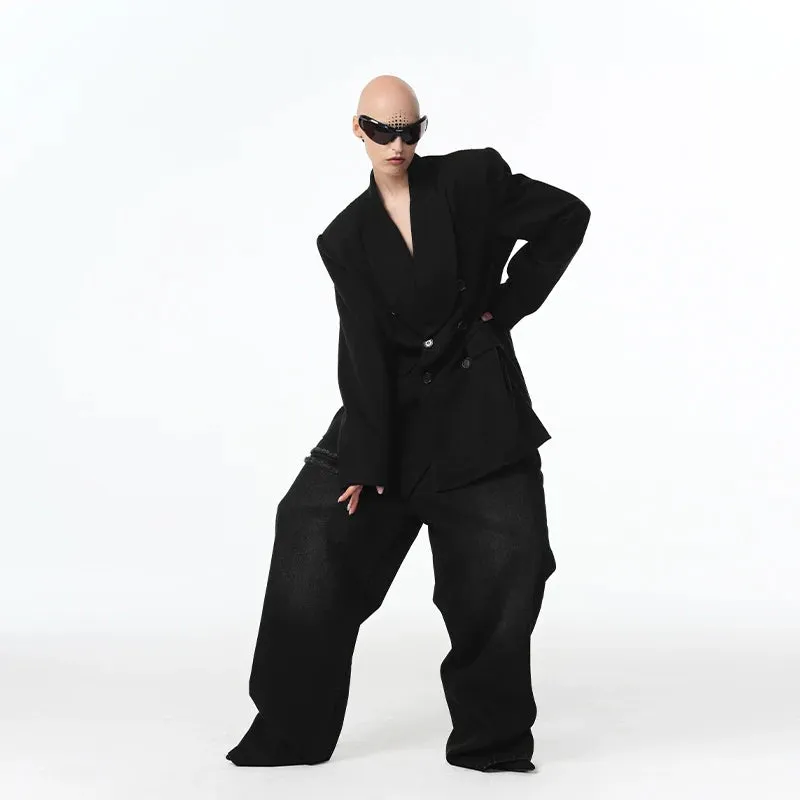Wide-Leg Blazer and Pants Set