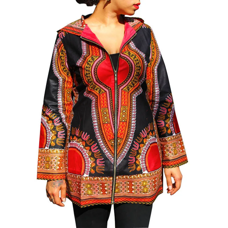 Women Basic Coats Dashiki Plus Size Slim Traditional African Clothing Coats and Jackets