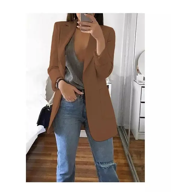 Women Blazers Jacket Office Long Sleeve