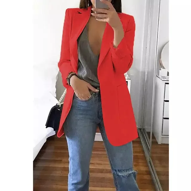 Women Blazers Jacket Office Long Sleeve