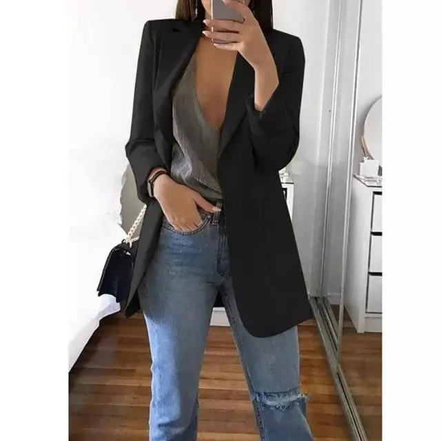 Women Blazers Jacket Office Long Sleeve
