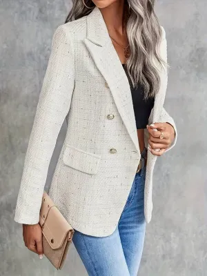 Women's Cotton Blazer with Lapel Collar