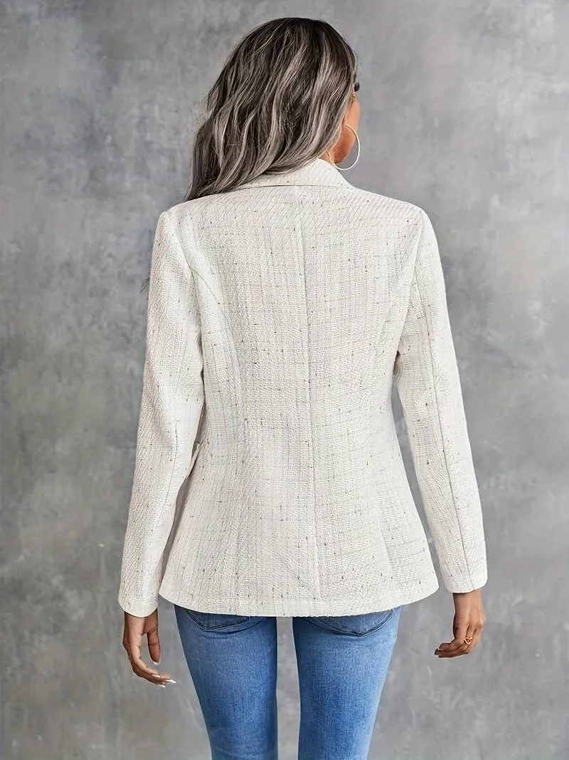 Women's Cotton Blazer with Lapel Collar