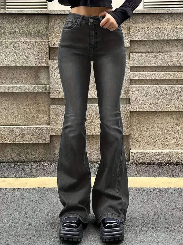 Women's Denim High-Waisted Flared Jeans