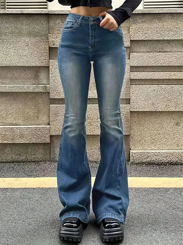 Women's Denim High-Waisted Flared Jeans
