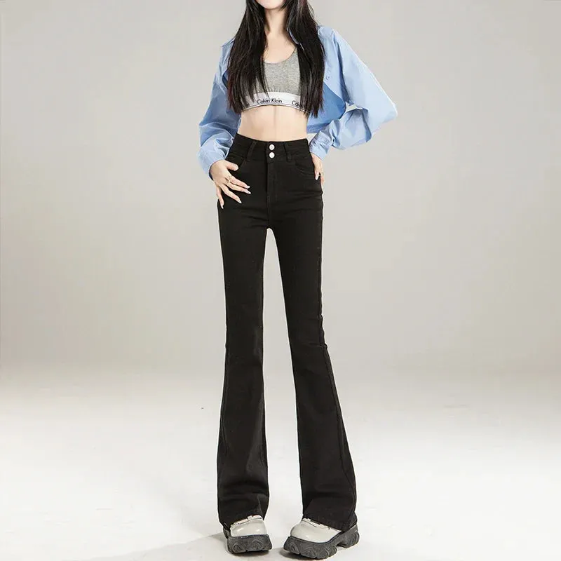 Women's Denim High-Waisted Flared Jeans