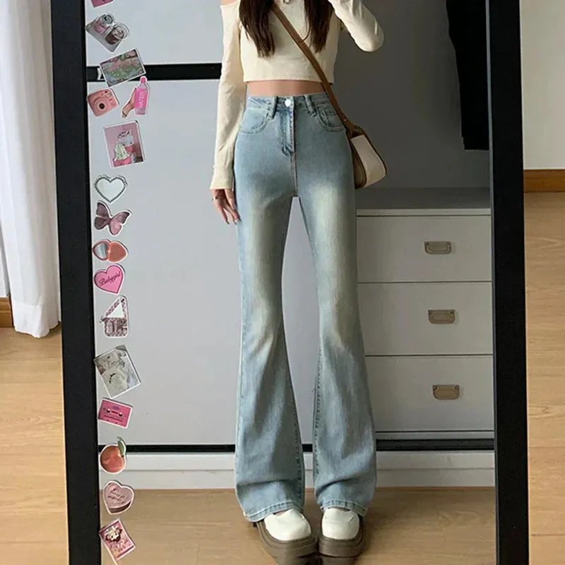 Women's Denim High-Waisted Flared Jeans