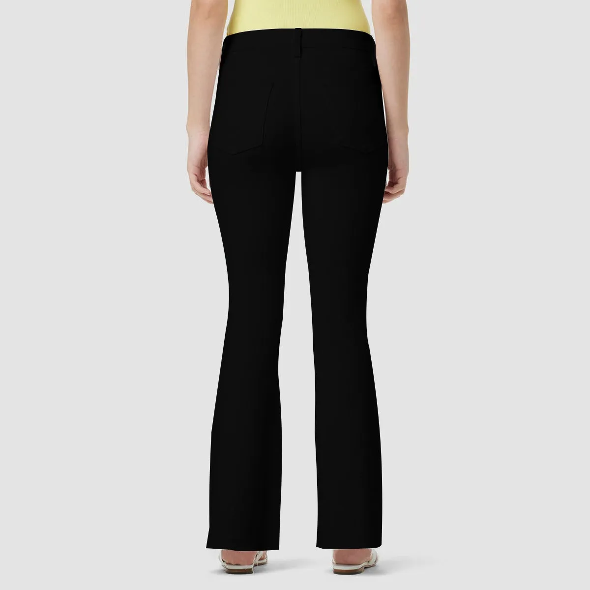 Women's High Waist Boot Cut Flare Jeans - Black