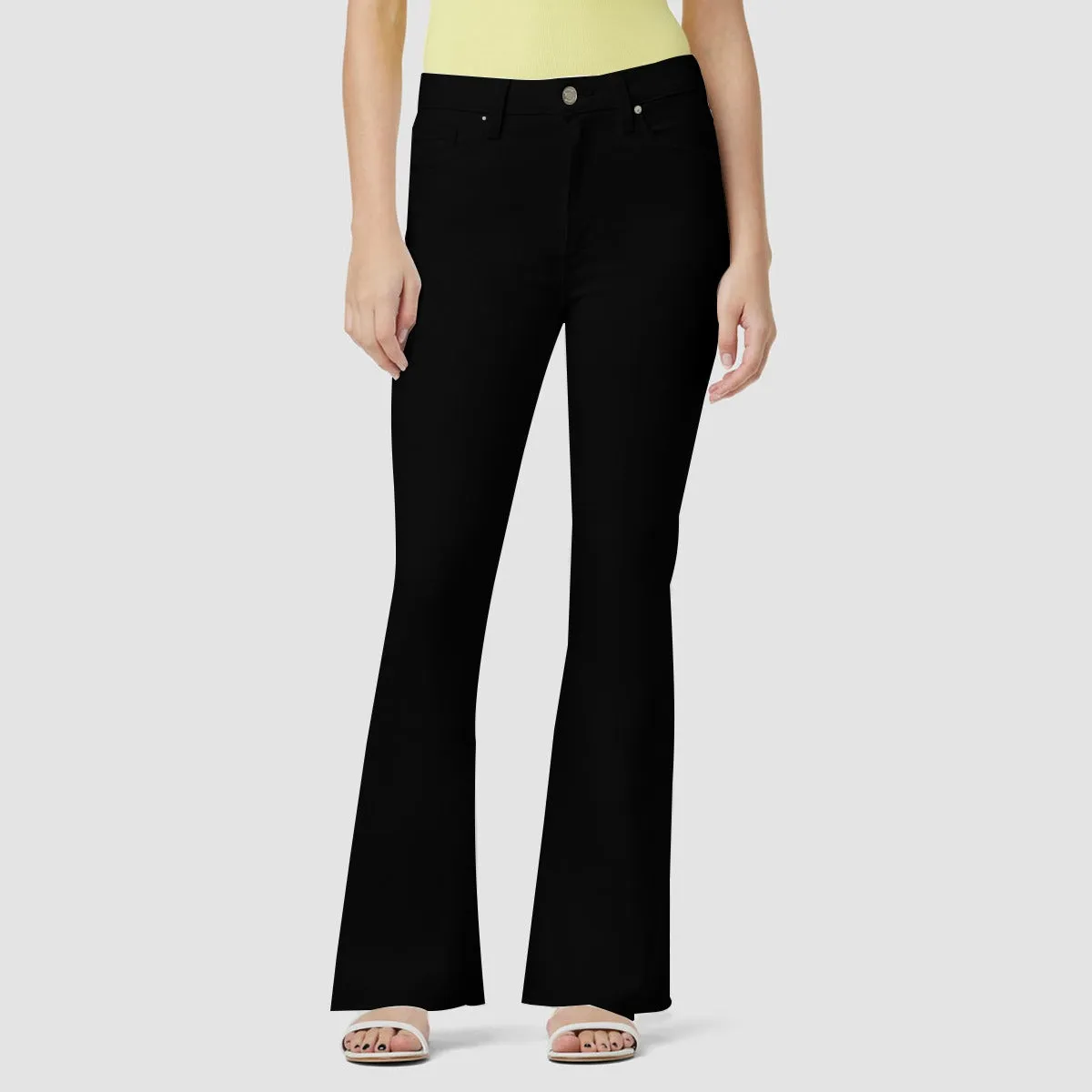Women's High Waist Boot Cut Flare Jeans - Black