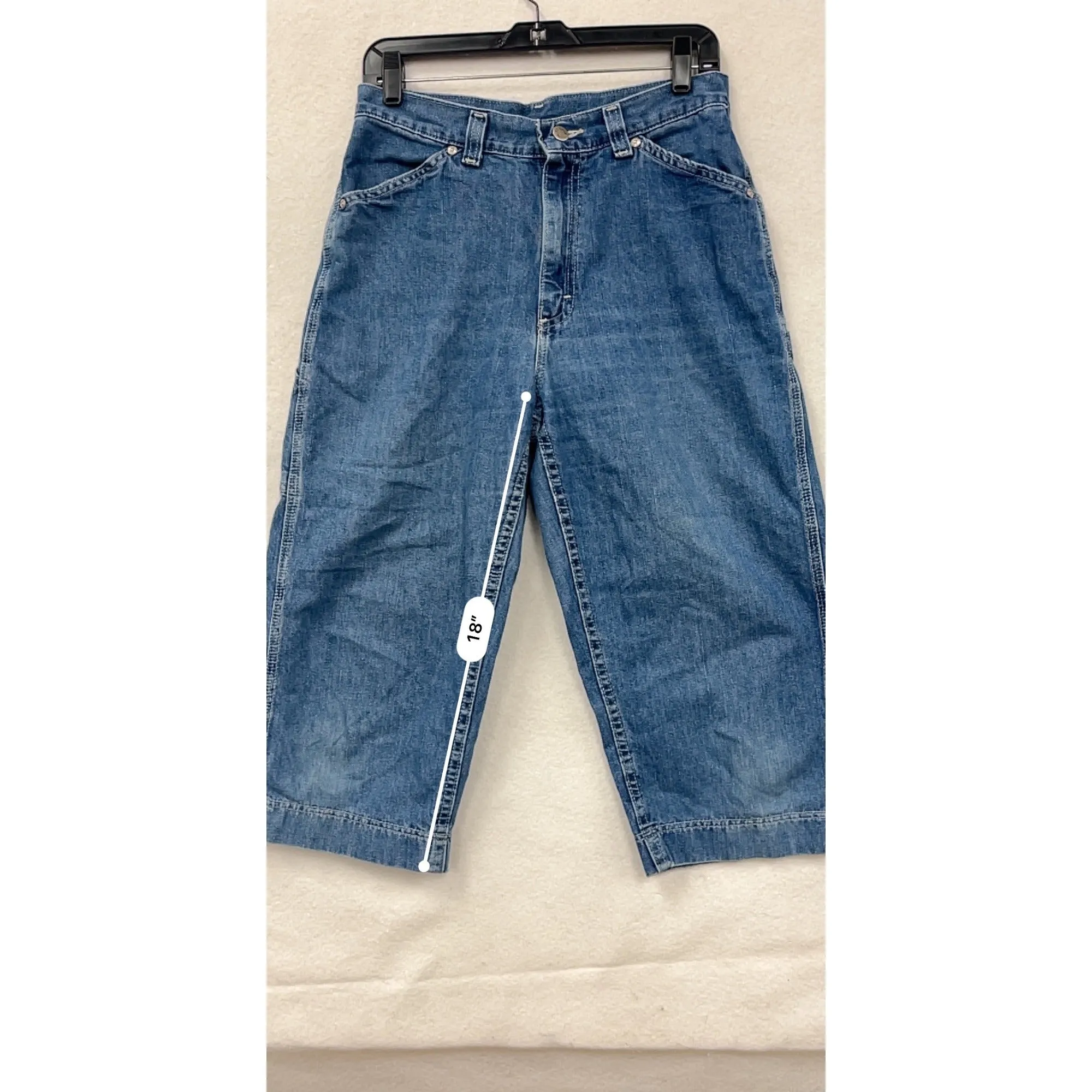 Womens Lee Carpenter Style Crop Jeans Size 10 Blue Denim #6780