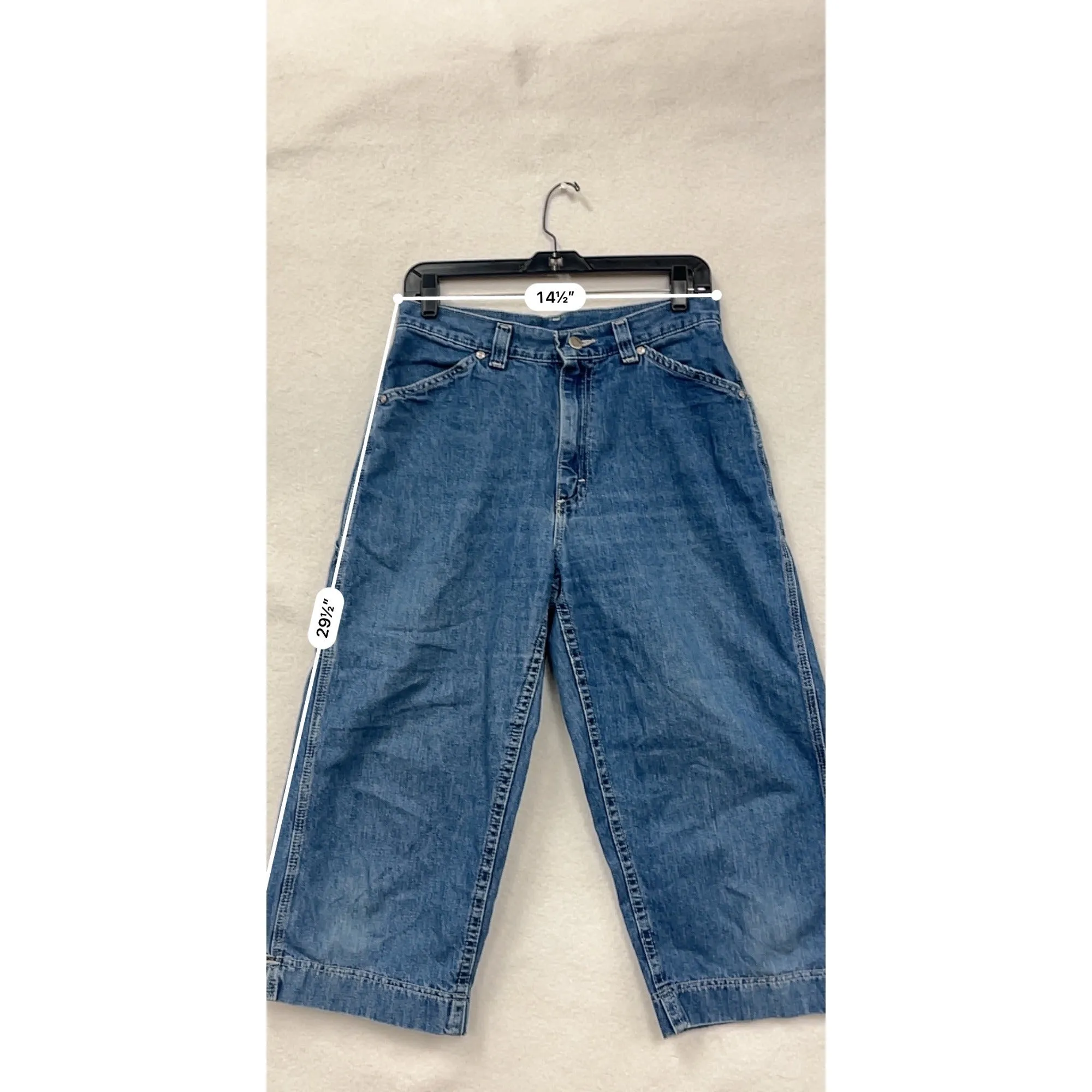 Womens Lee Carpenter Style Crop Jeans Size 10 Blue Denim #6780