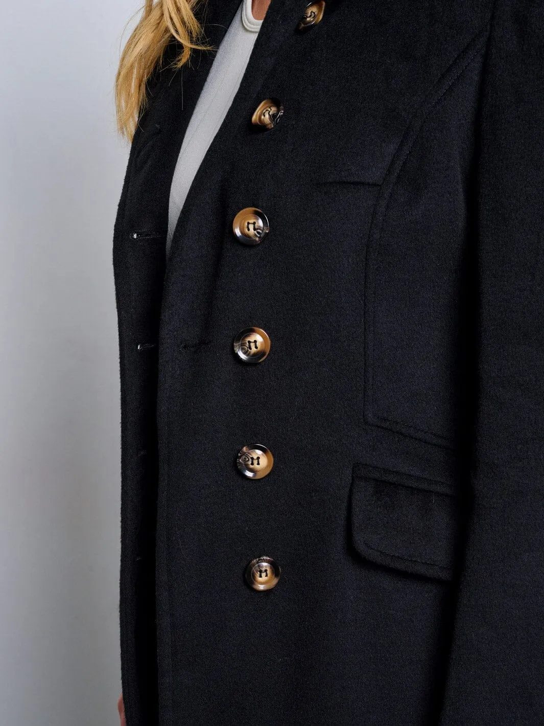 WOMEN'S LONG SLEEVE BUTTON CLOSURE POCKETS COAT