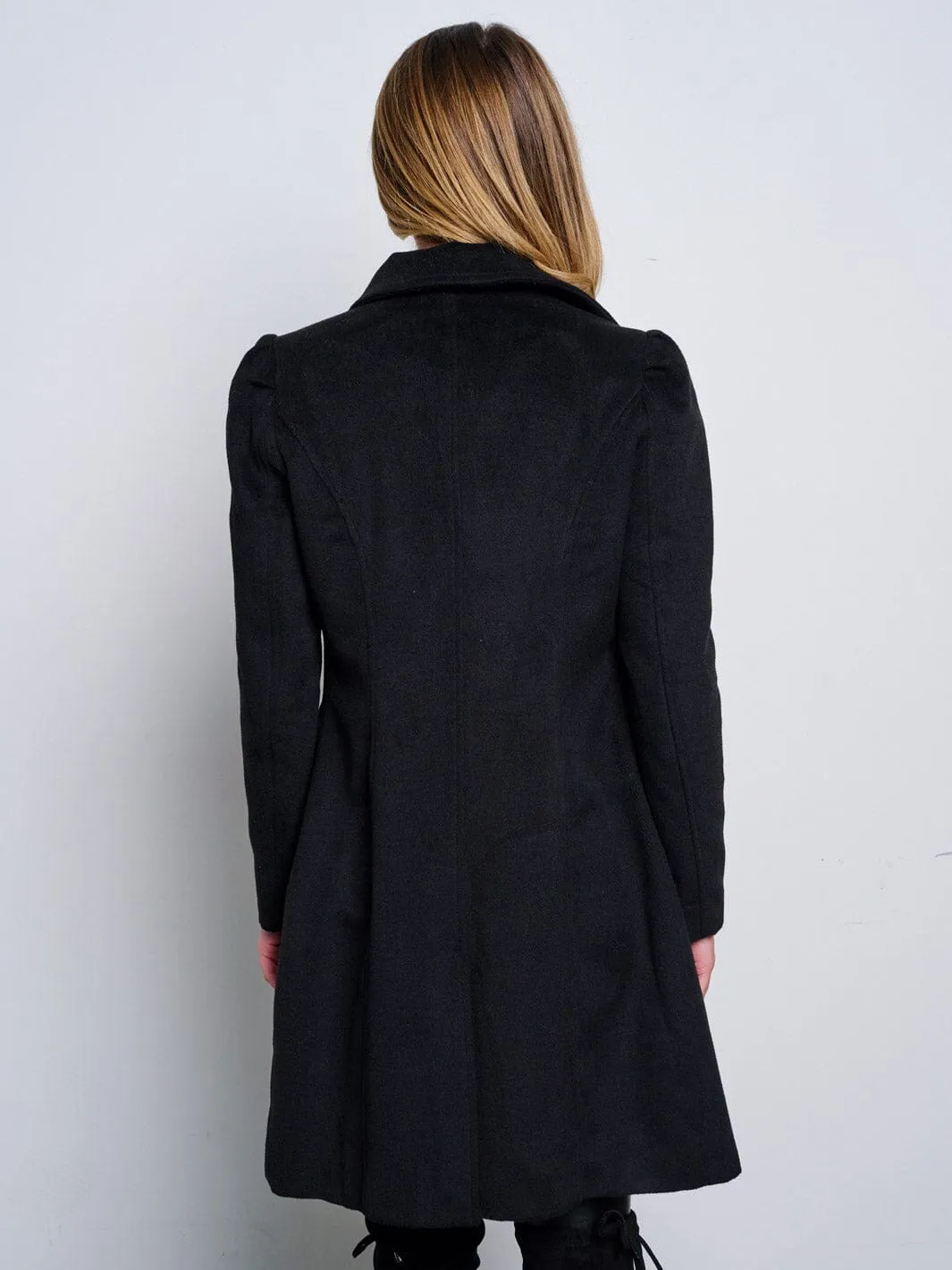 WOMEN'S LONG SLEEVE BUTTON CLOSURE POCKETS COAT
