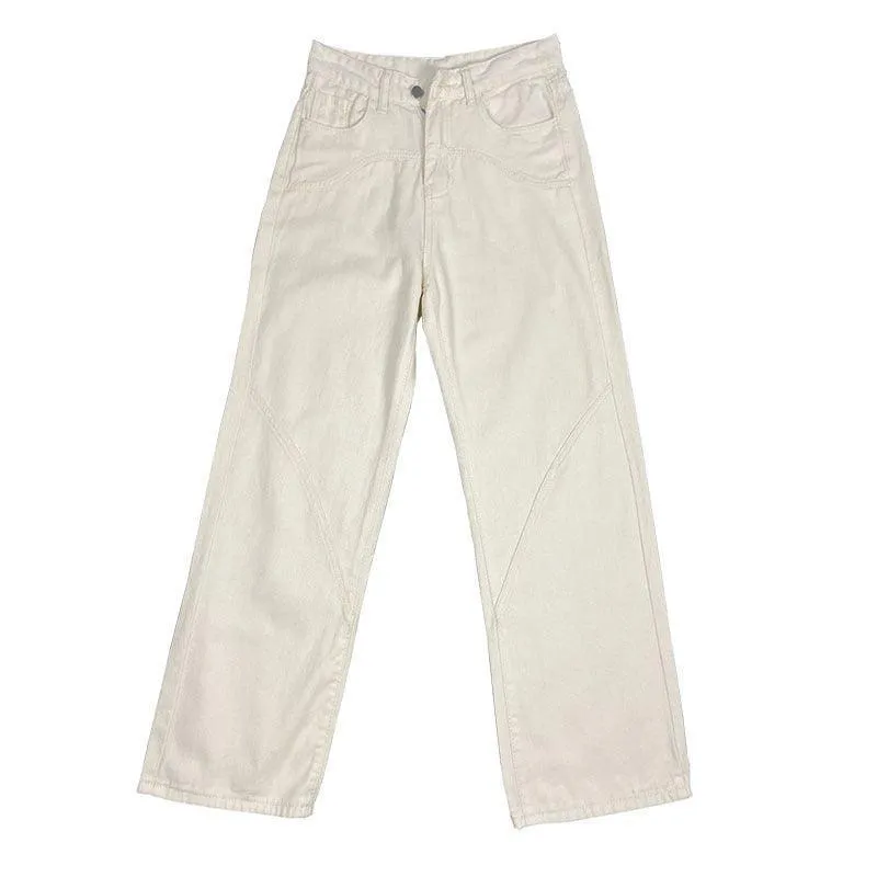 Women's Off-white Straight Jeans