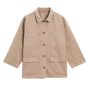 Women's Oversized Utility Jacket – Beige