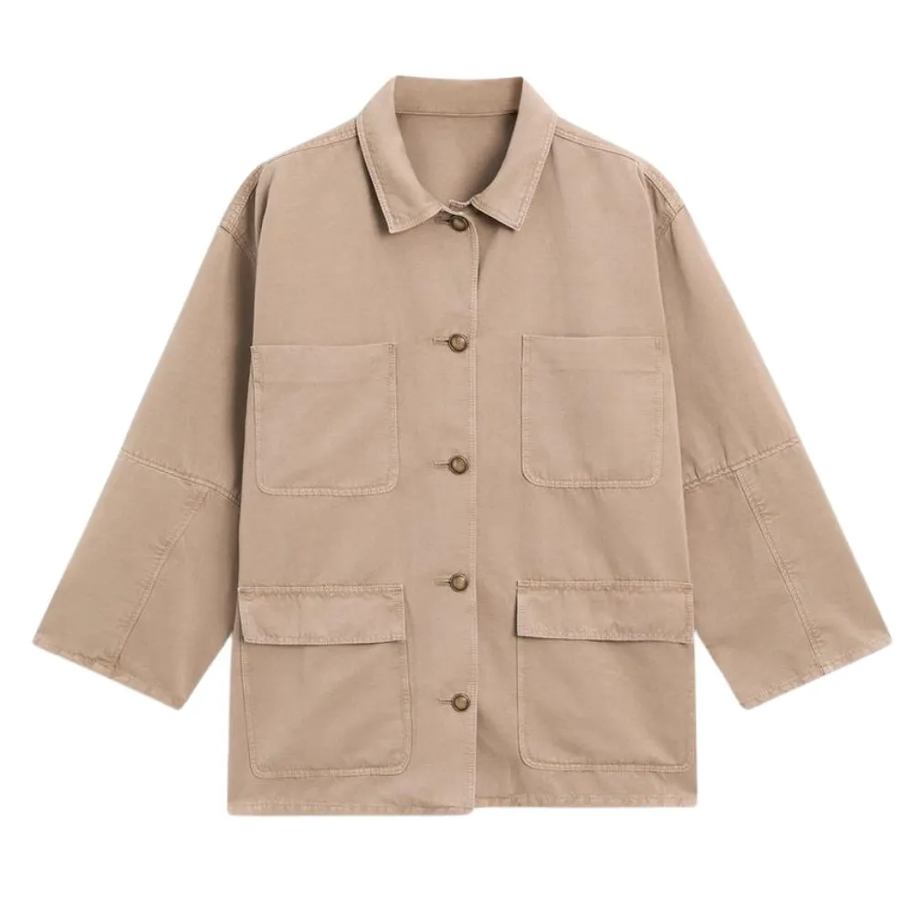 Women's Oversized Utility Jacket – Beige