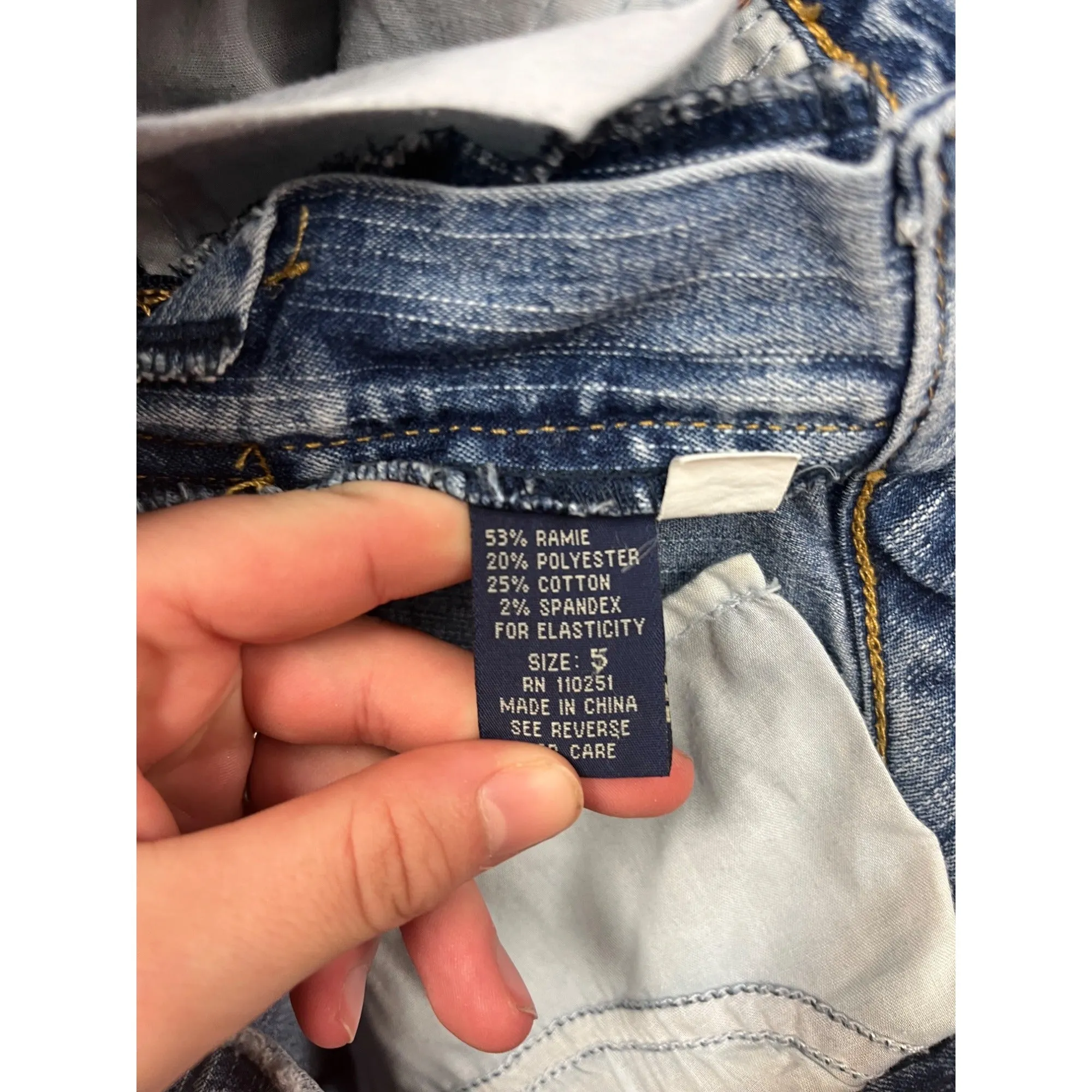 Women’s Y2K Angels Blue Flared Jeans Size 5 With Embellished Pockets & Faded Wash #6738
