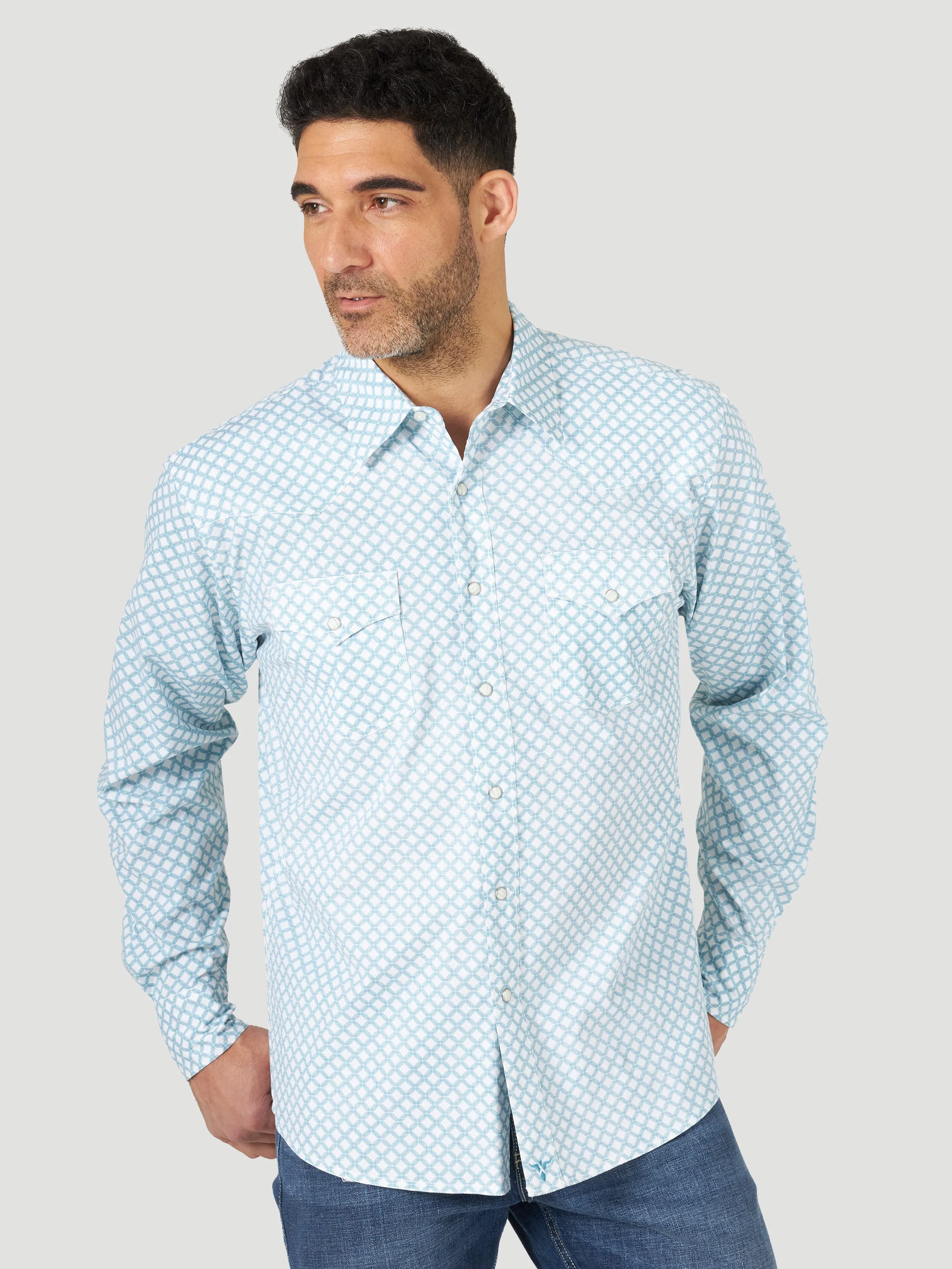 Wrangler Men's 20X Advanced Comfort Light Blue Shirt MJC354B
