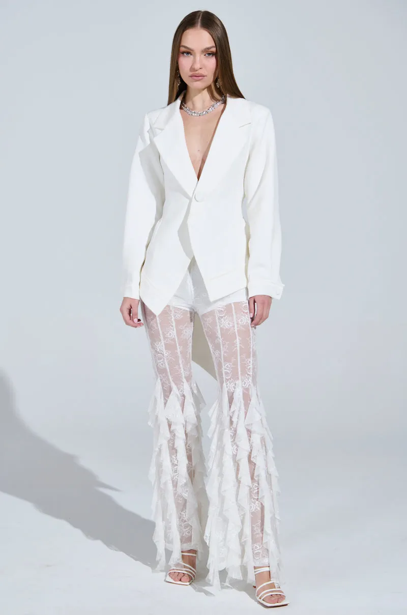 WRAPPED IN A BOW BLAZER IN WHITE