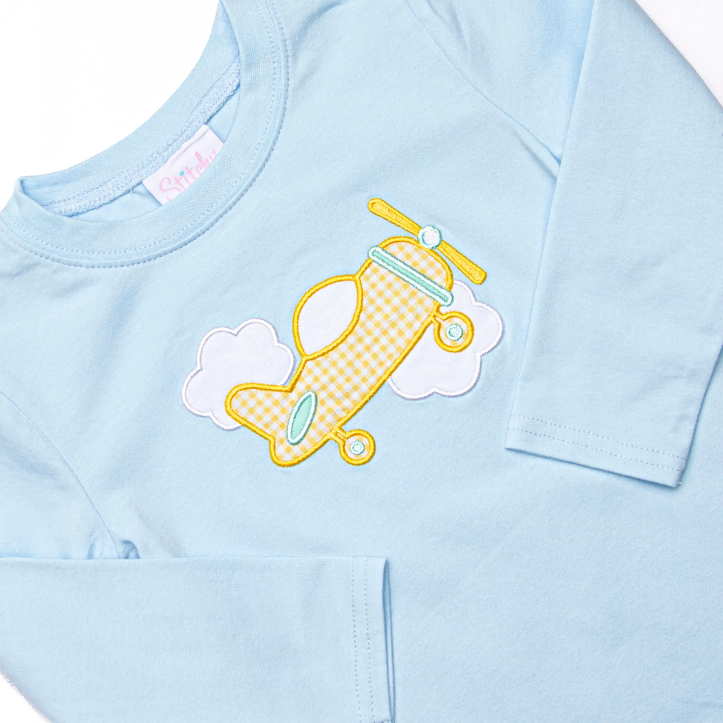 Wright Flight Applique Top, Blue