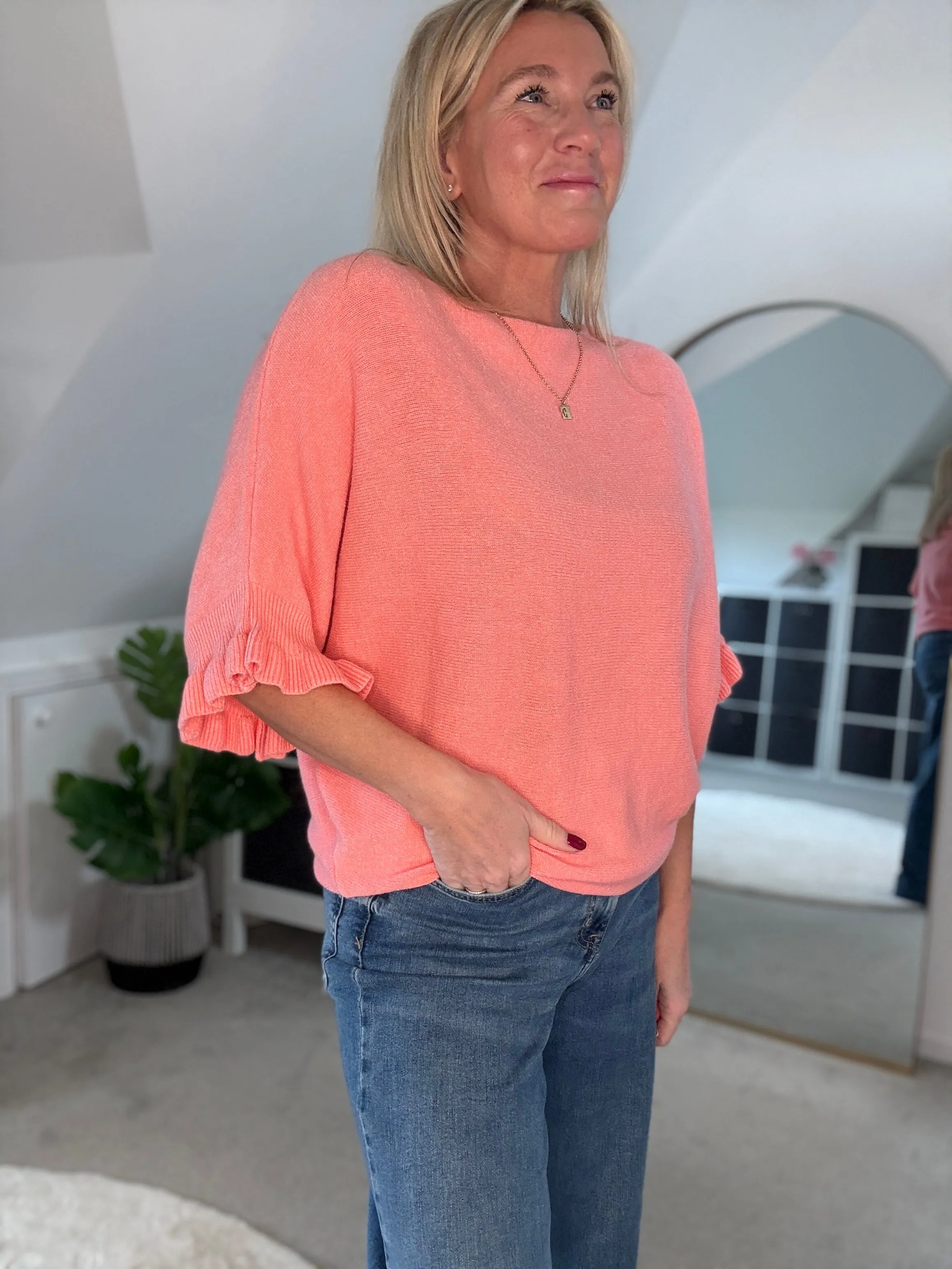 Yellow Frill Sleeve Jumper