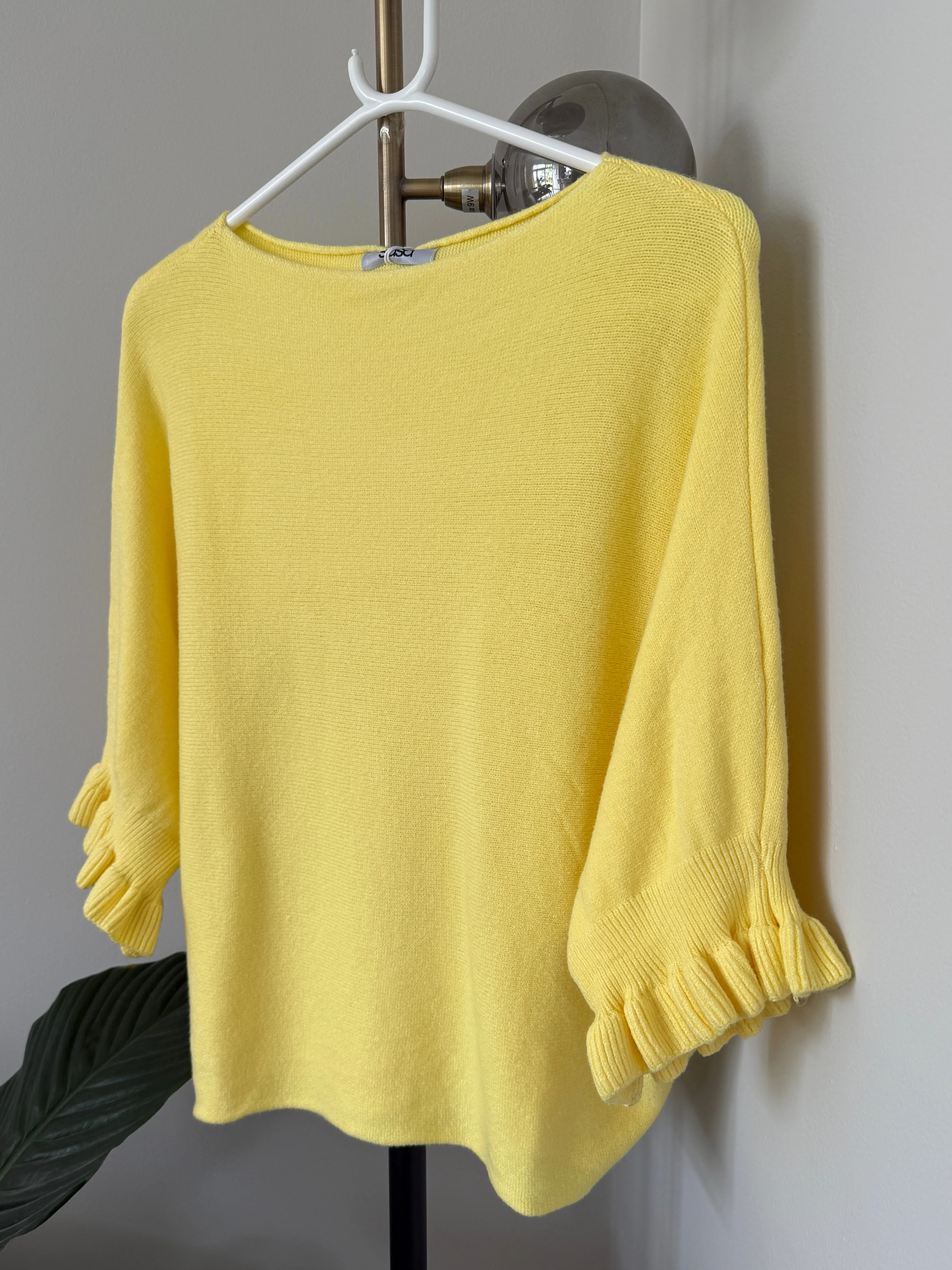Yellow Frill Sleeve Jumper
