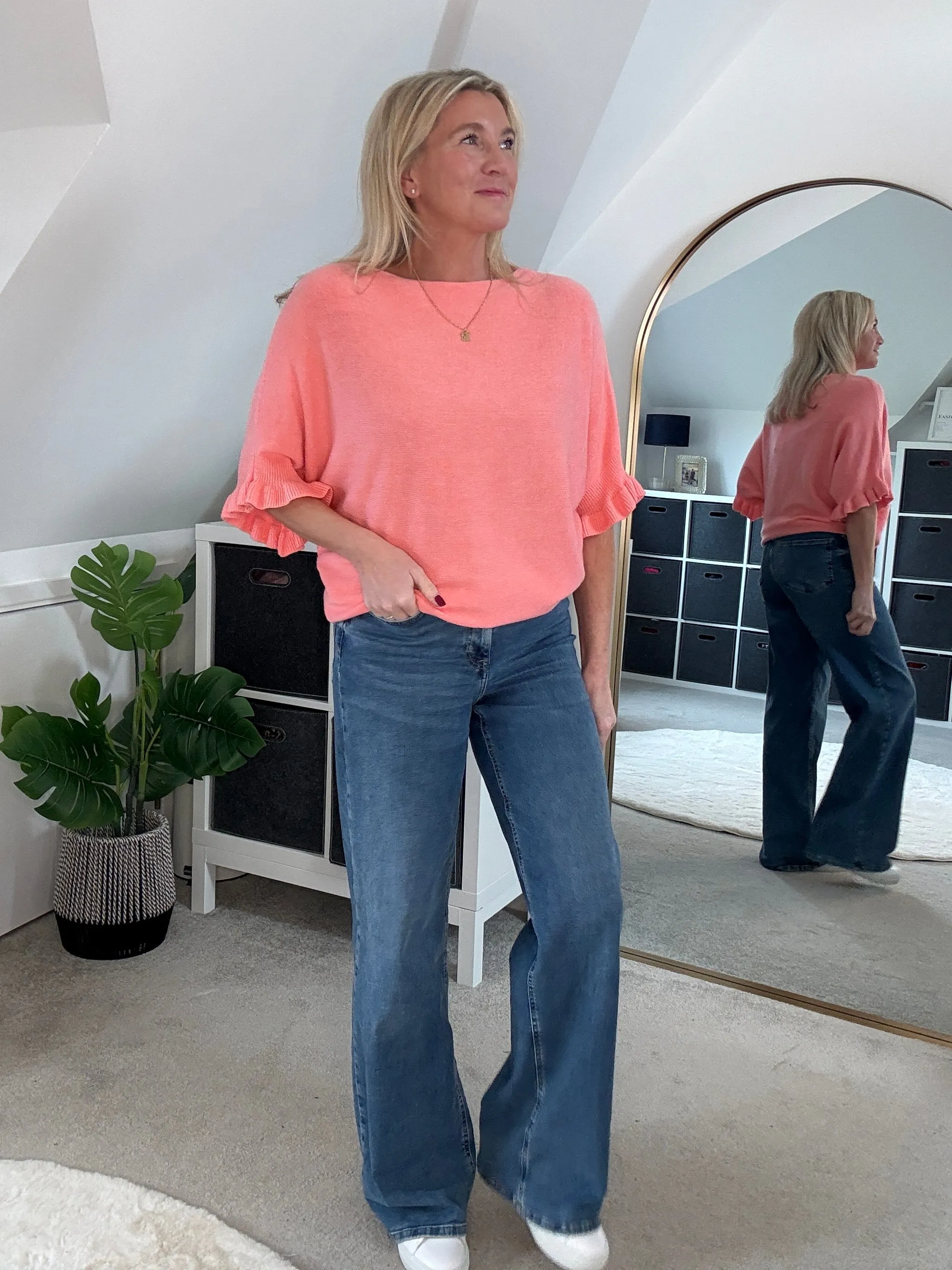 Yellow Frill Sleeve Jumper
