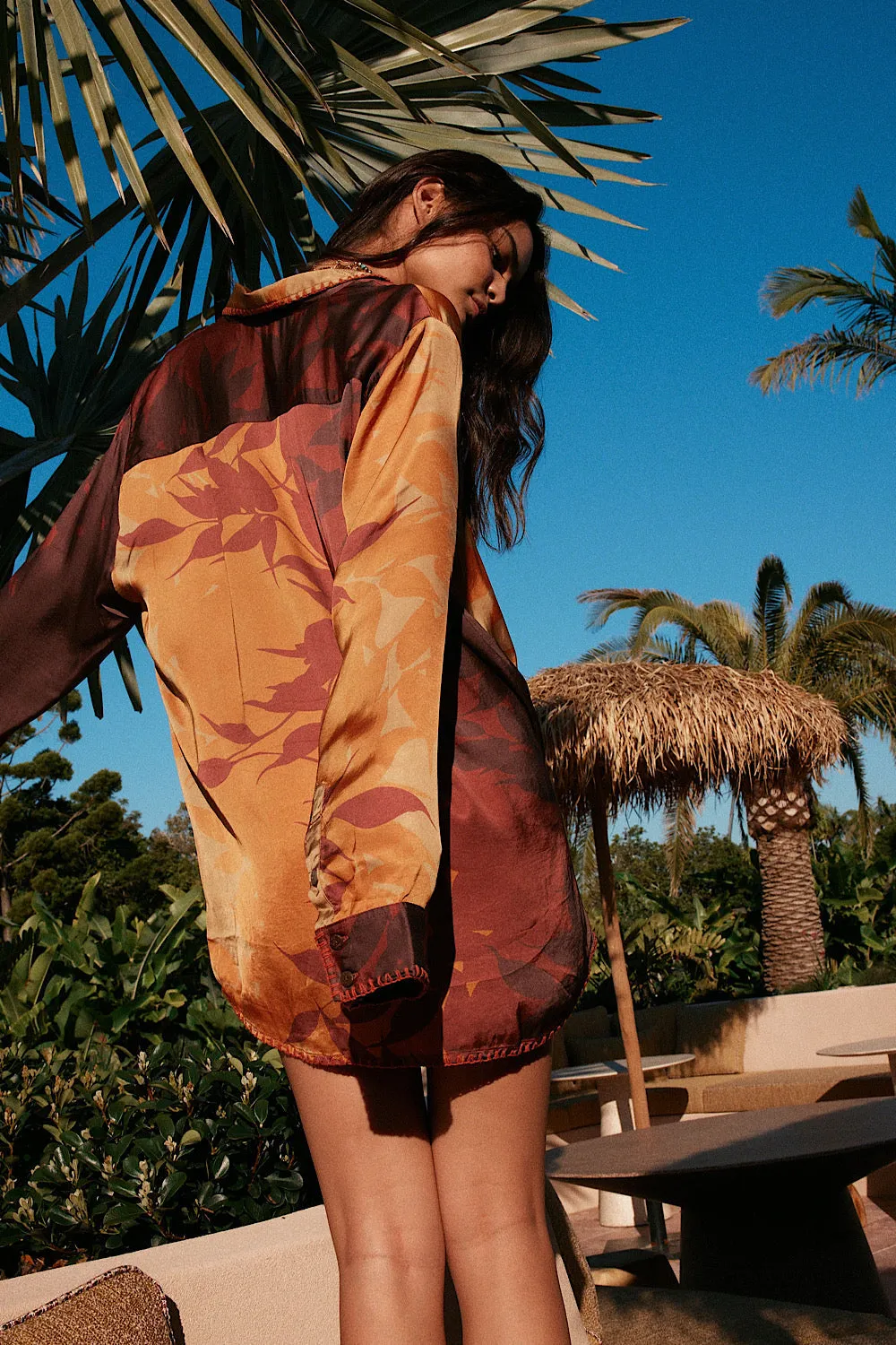 You Ain’t Going Nowhere Satin Oversized Shirt