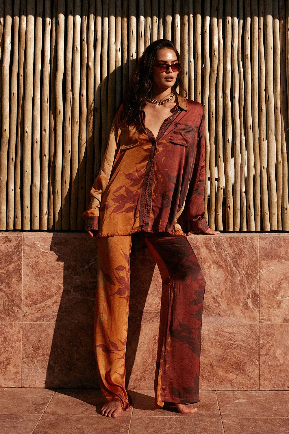 You Ain’t Going Nowhere Satin Oversized Shirt