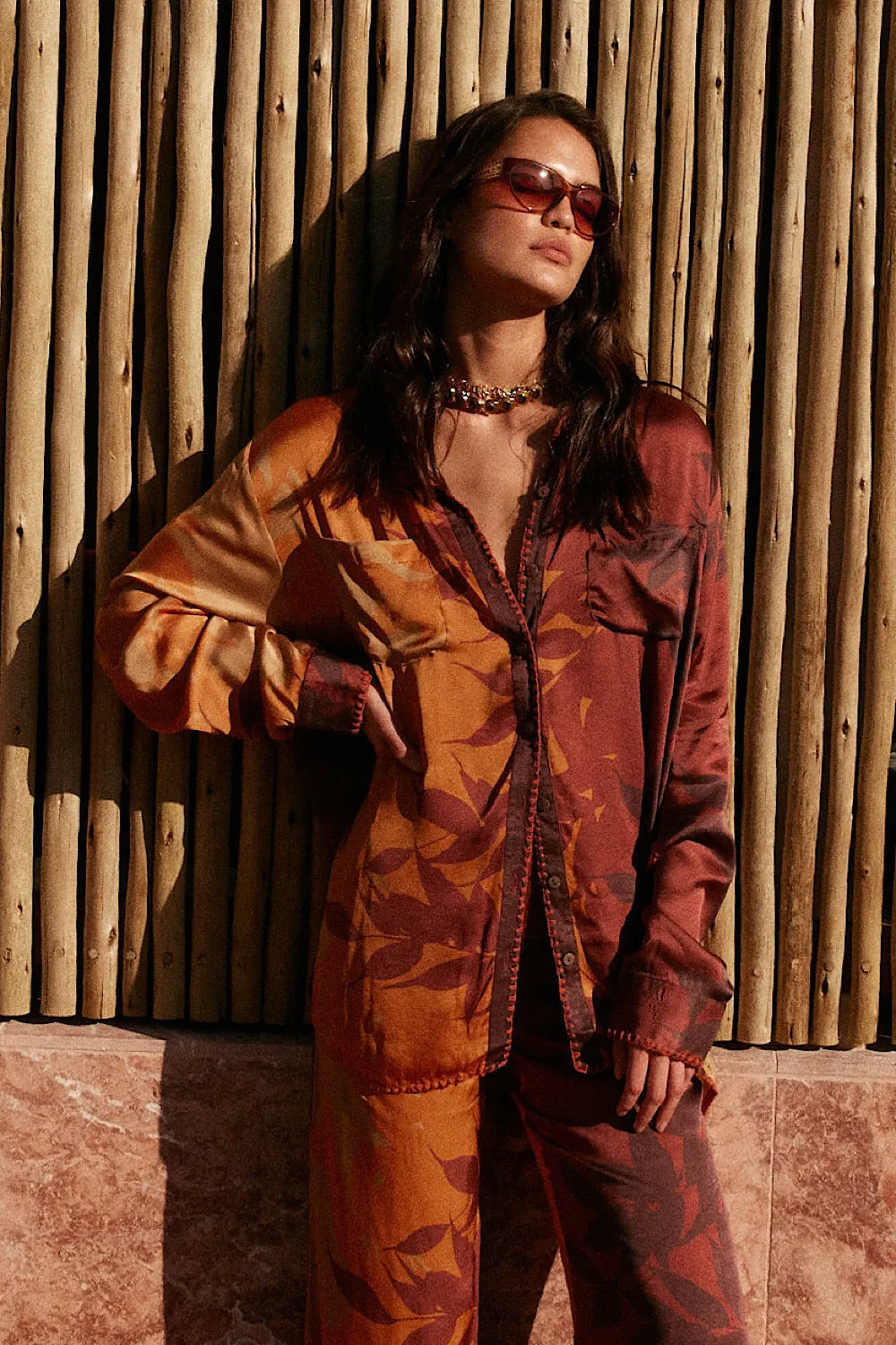 You Ain’t Going Nowhere Satin Oversized Shirt