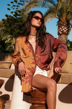 You Ain’t Going Nowhere Satin Oversized Shirt