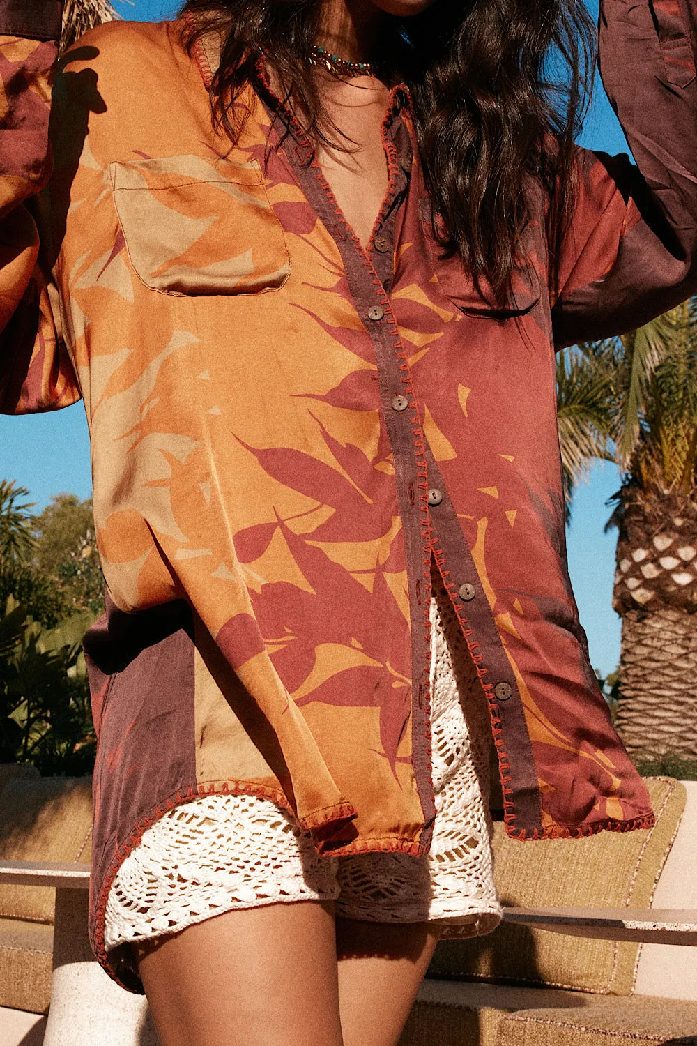 You Ain’t Going Nowhere Satin Oversized Shirt