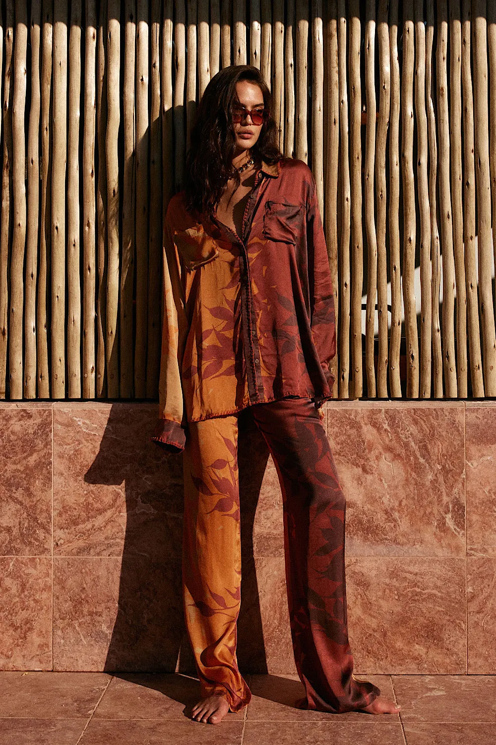You Ain’t Going Nowhere Satin Oversized Shirt