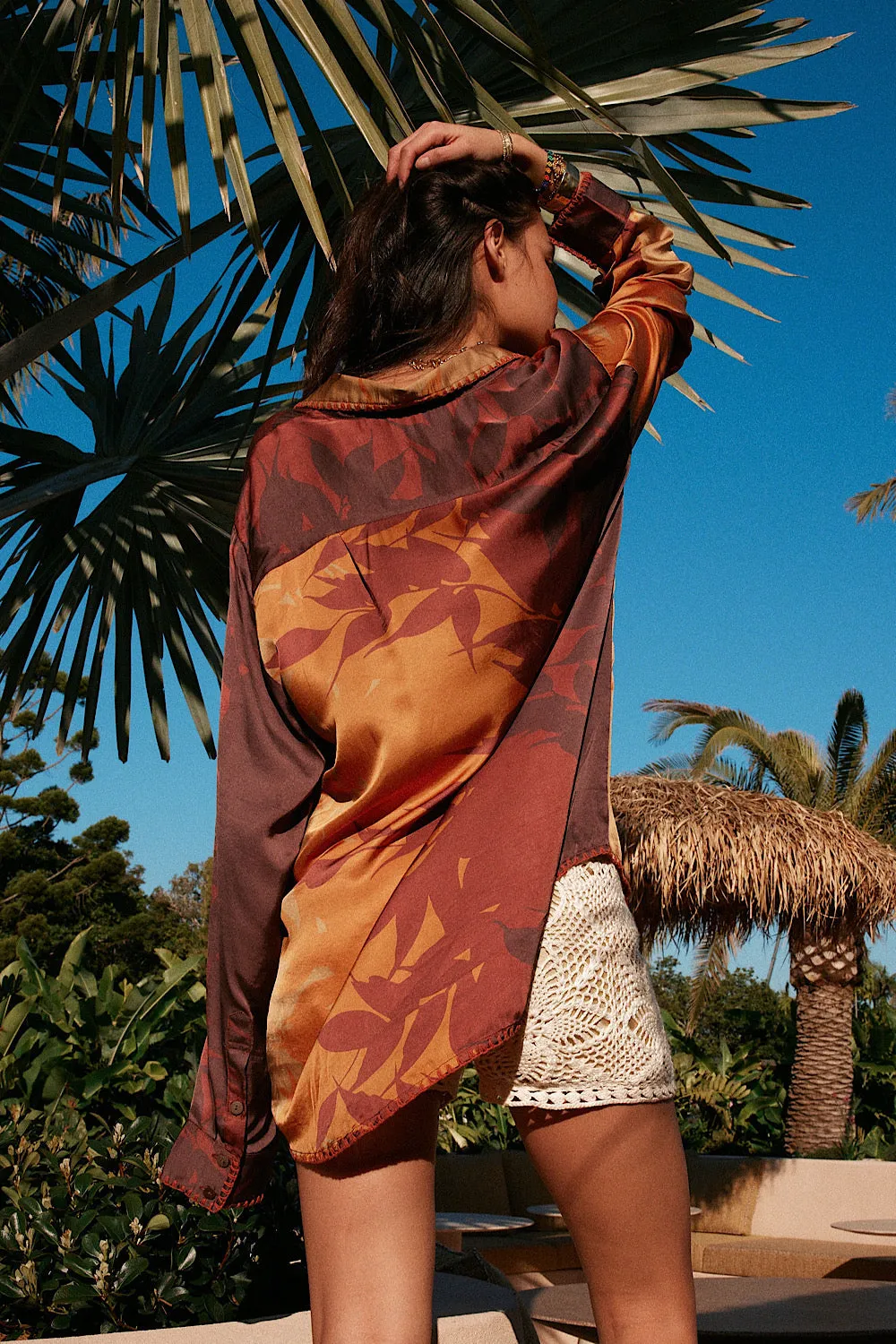 You Ain’t Going Nowhere Satin Oversized Shirt