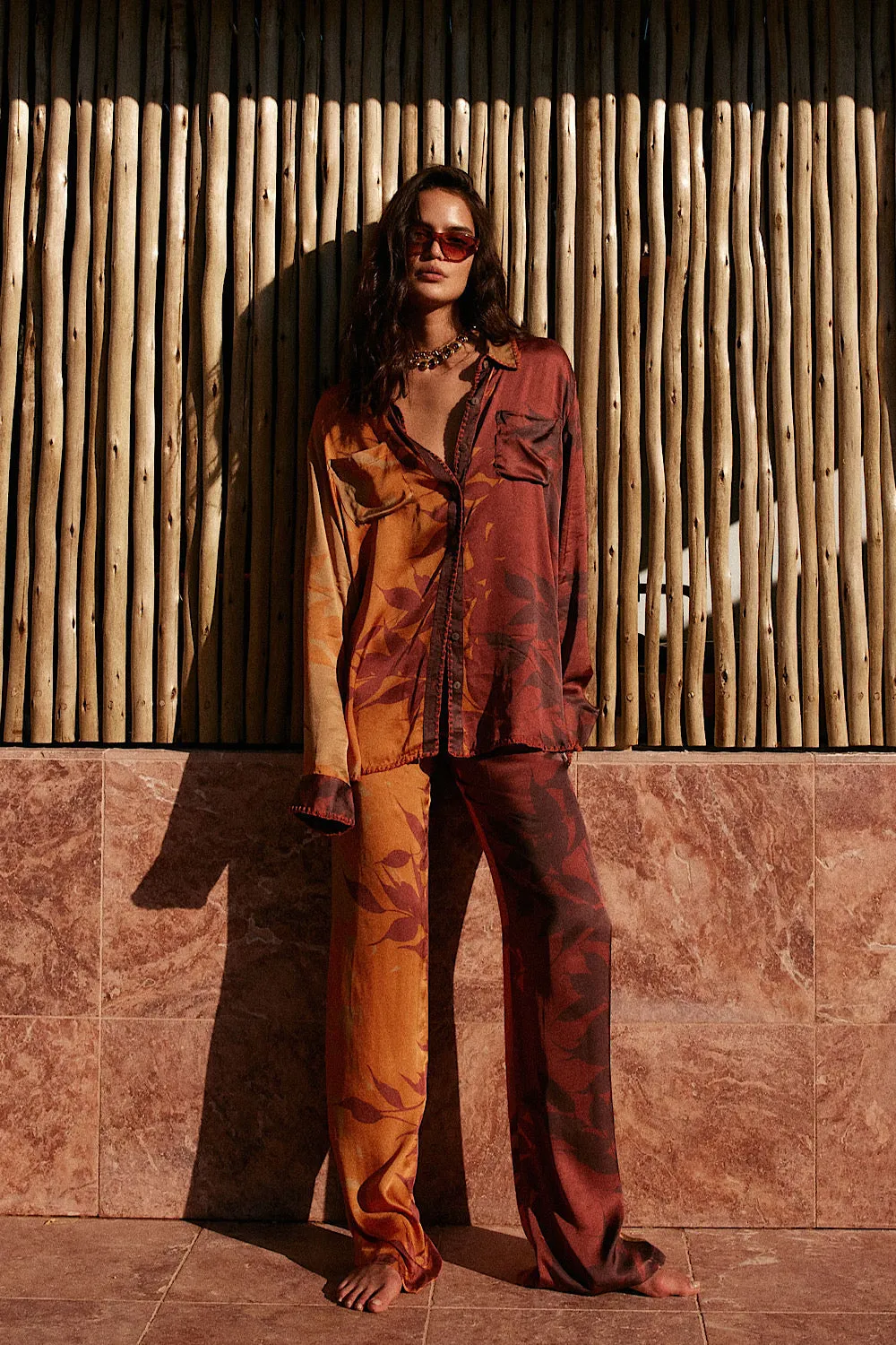 You Ain’t Going Nowhere Satin Oversized Shirt