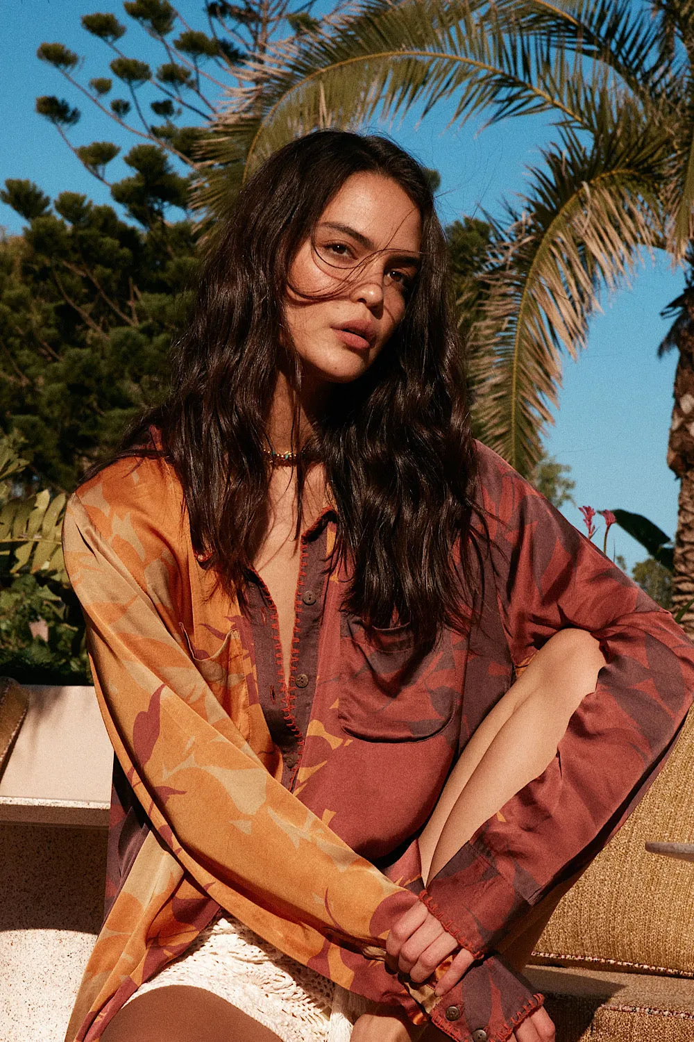 You Ain’t Going Nowhere Satin Oversized Shirt